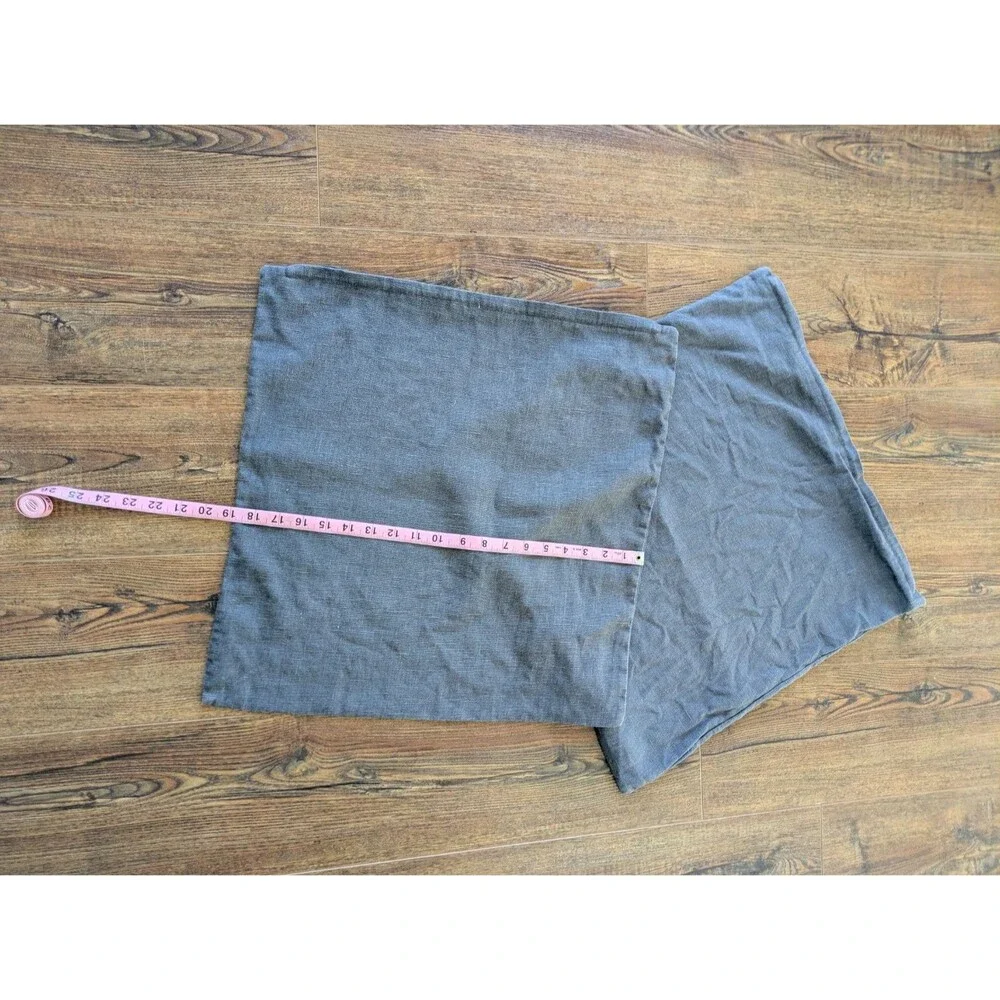 Ikea Aina Couch Sham Set 20 x 20 Inch Gray All Linen Pillow Cases